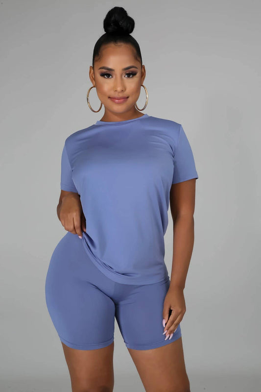 2pc Slinky Jersey Short Set