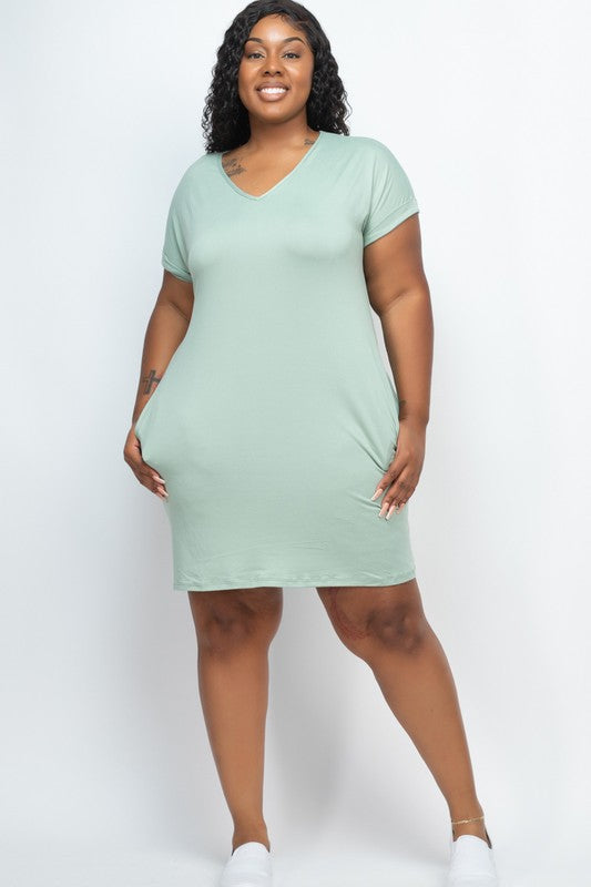 Breezy T-shirt Dress (Plus Size) Model B-havior Breezy T-shirt Dress (Plus Size) Model B-havior