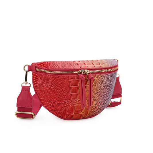Aurora Croc Embossed Fanny Pack