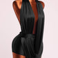 Halter Cowl Neck Romper