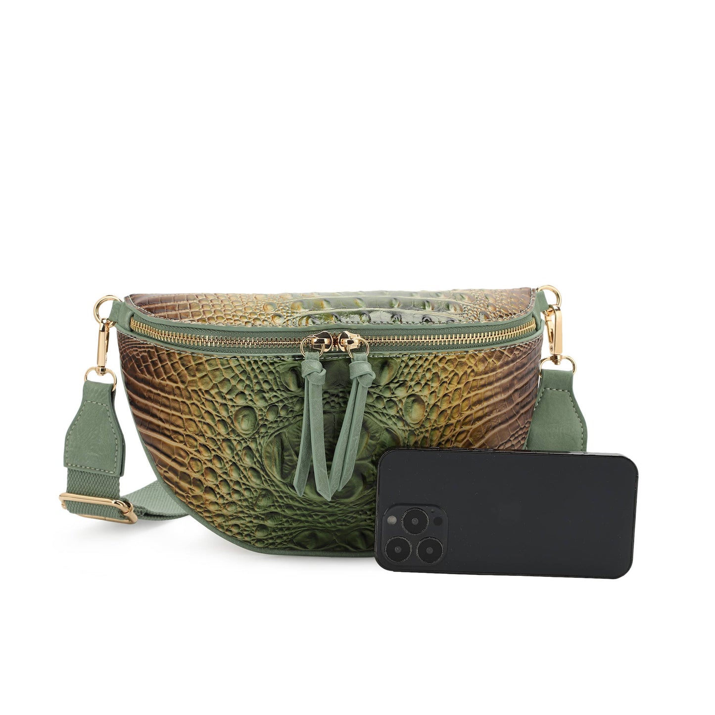 Aurora Croc Embossed Fanny Pack