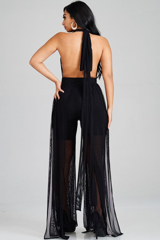 Like Glass Sheer Haulter Jumpsuit